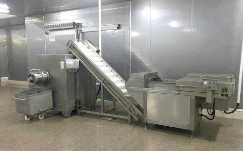 冻肉破碎机提升输送带大型冻肉绞肉机