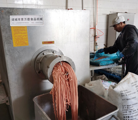冻肉绞肉机用户现场